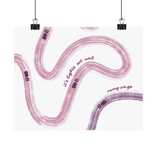 Mauve and Purple F1 Matte Horizontal Poster | US SIZING