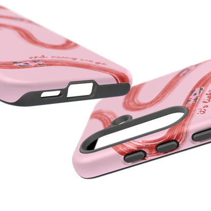 F1 Phone Case Pink and Red Painted "its lights out and away we go", Trendy F1 Gift, Formula 1 Gift, Cute F1 Phone Case, Unique Phone Case