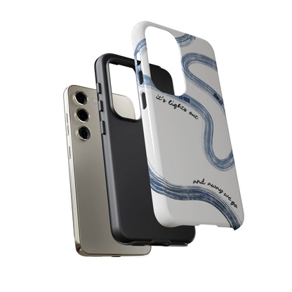 F1 Phone Case Blue Painted "its lights out and away we go", Trendy F1 Gift, Formula 1 Gift, Cute F1 Phone Case, Gift for F1 Fans