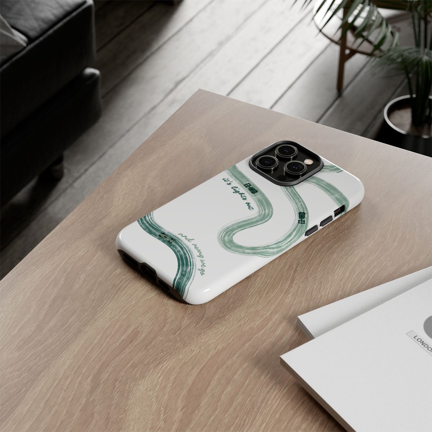 F1 Phone Case Green Painted "its lights out and away we go", Trendy F1 Gift, Formula 1 Gift, Cute F1 Phone Case, Gift for F1 Fans