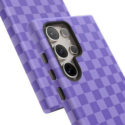 Simply Lovely Purple Checkered F1 Phone Case Design, Trendy F1 Gift, Formula 1 Gift, Cute F1 Phone Case