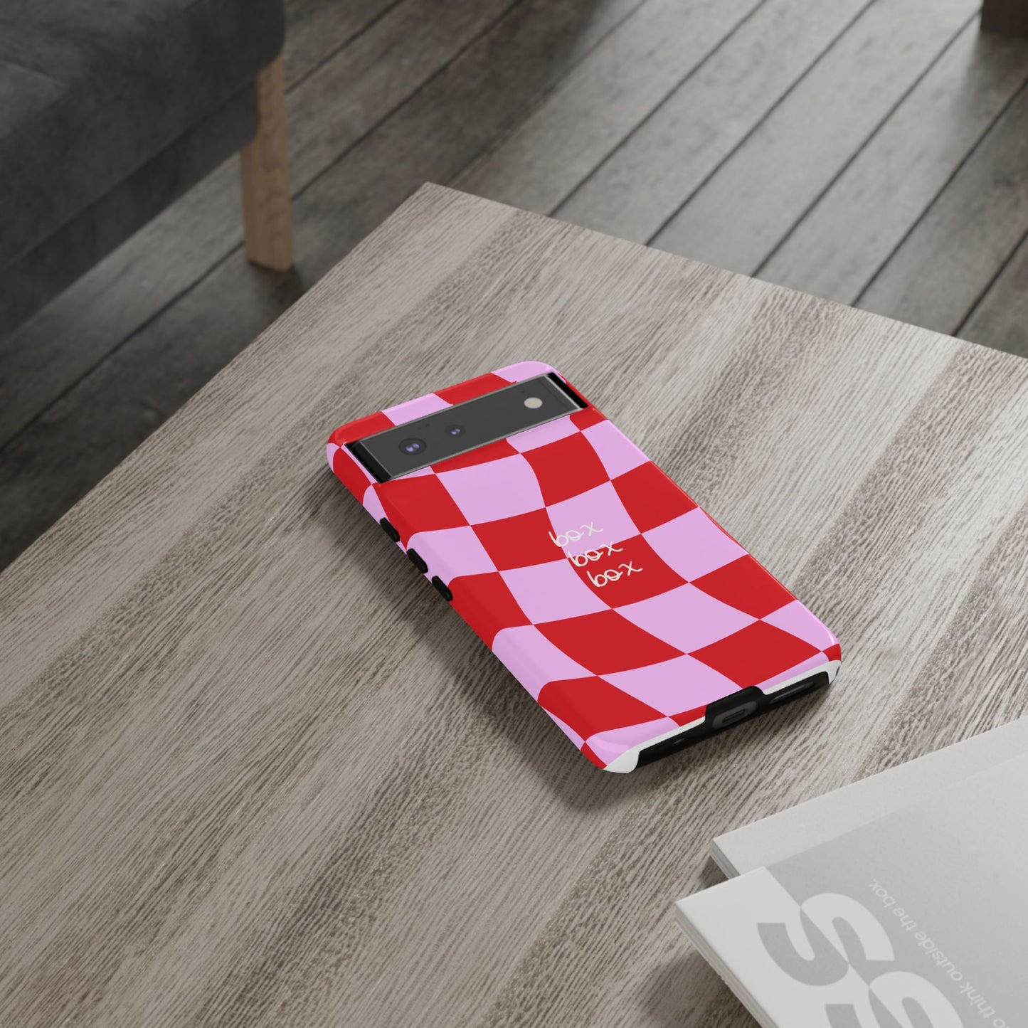 Pink and Red Checkered F1 Phone Case, Box Box Box F1 Phone Case