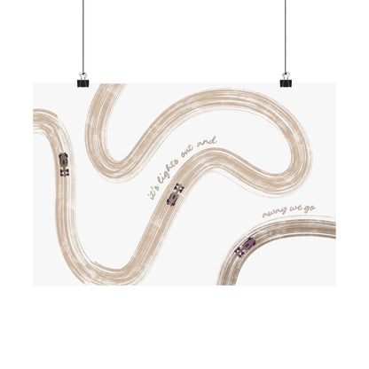 Neutral Beige F1 Matte Horizontal Poster | US SIZING