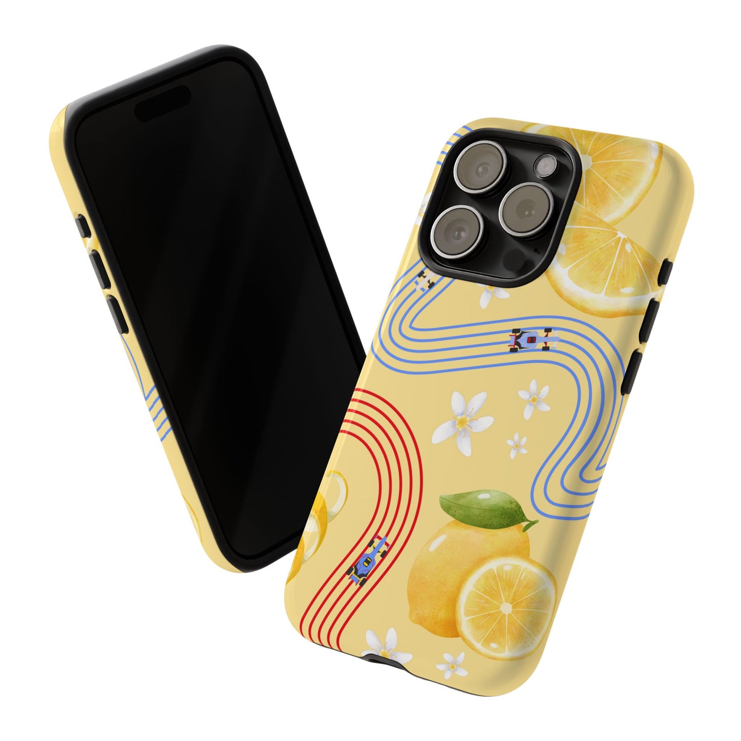 Yellow F1 Racing Bulls and Lemons Phone Case, Trendy F1 Gift, Formula 1 Gift, Cute Fruit F1 Phone Case, Unique Phone Case