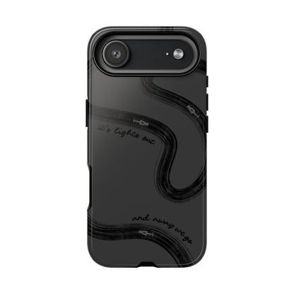 F1 Phone Case Monochrome Black Painted "its lights out and away we go", Trendy F1 Gift, Formula 1 Gift, Cute F1 Phone Case, Phone Case