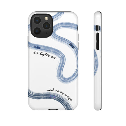 F1 Phone Case Blue Painted "its lights out and away we go", Trendy F1 Gift, Formula 1 Gift, Cute F1 Phone Case, Gift for F1 Fans