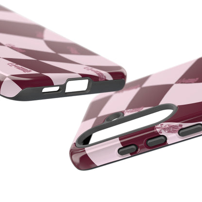 F1 Phone Case Pink Checkered Design, Trendy F1 Gift, Formula 1 Gift, Cute F1 Phone Case, Unique Formula One Phone Case