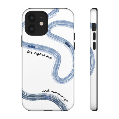 F1 Phone Case Blue Painted "its lights out and away we go", Trendy F1 Gift, Formula 1 Gift, Cute F1 Phone Case, Gift for F1 Fans