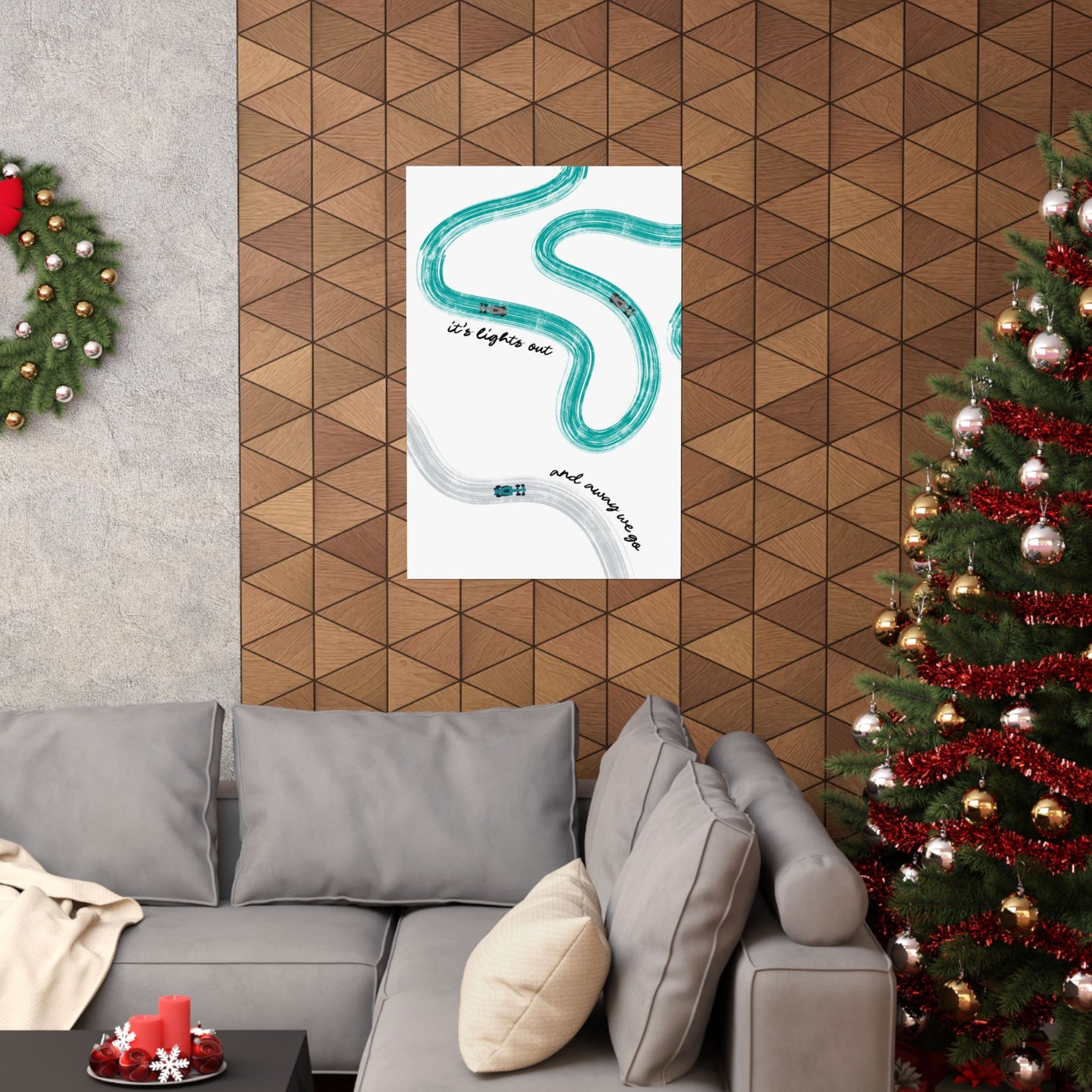 Mercedes Teal and Silver F1 Matte Vertical Poster | F1 Giclée Art Print (US SIZING)