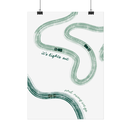 Green F1 Giclée Print Poster | Minimalist F1 Art - EU SIZING (Physical Print)