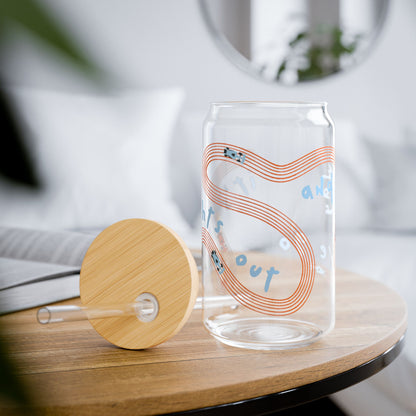 McLaren F1 Orange and Blue It's Lights Out sipper glass | 16oz