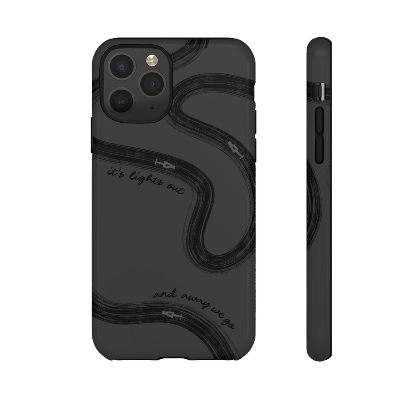 F1 Phone Case Monochrome Black Painted "its lights out and away we go", Trendy F1 Gift, Formula 1 Gift, Cute F1 Phone Case, Phone Case