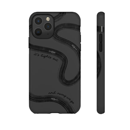 F1 Phone Case Monochrome Black Painted "its lights out and away we go", Trendy F1 Gift, Formula 1 Gift, Cute F1 Phone Case, Phone Case