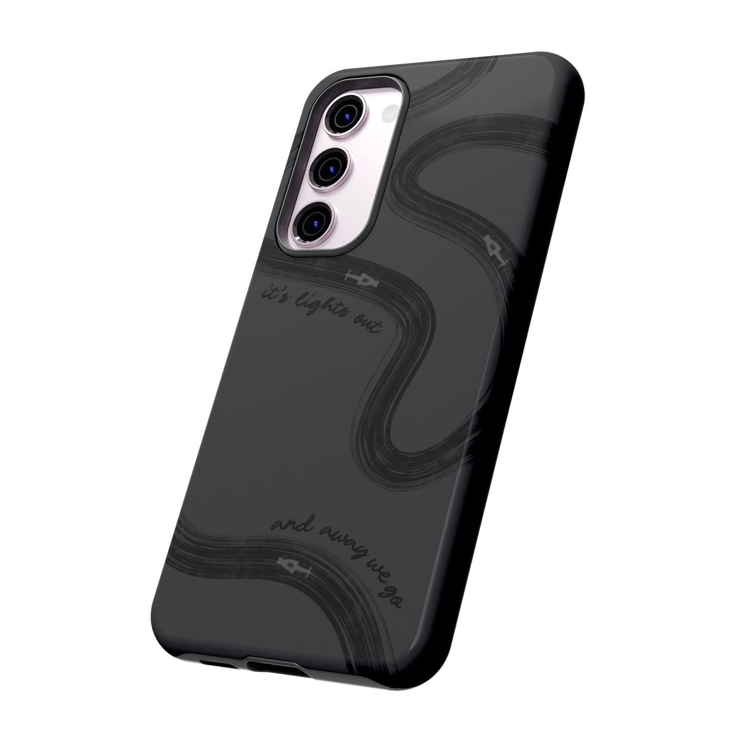 F1 Phone Case Monochrome Black Painted "its lights out and away we go", Trendy F1 Gift, Formula 1 Gift, Cute F1 Phone Case, Phone Case