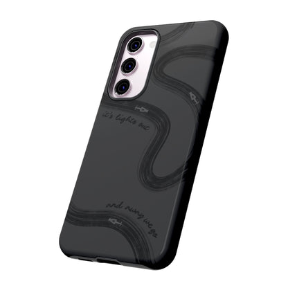 F1 Phone Case Monochrome Black Painted "its lights out and away we go", Trendy F1 Gift, Formula 1 Gift, Cute F1 Phone Case, Phone Case