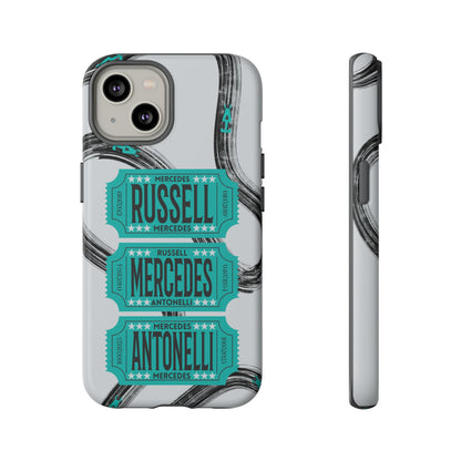 Mercedes F1 Phone Case Painted Ticket Stubs, Trendy F1 Gift, Formula 1 Gift, Cute F1 Phone Case