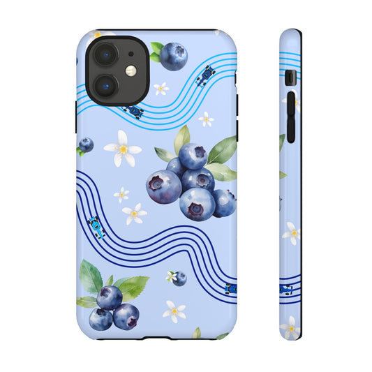 Blue F1 Williams and Blueberries Phone Case, Trendy F1 Gift, Formula 1 Gift, Cute Fruit F1 Phone Case, Unique Phone Case
