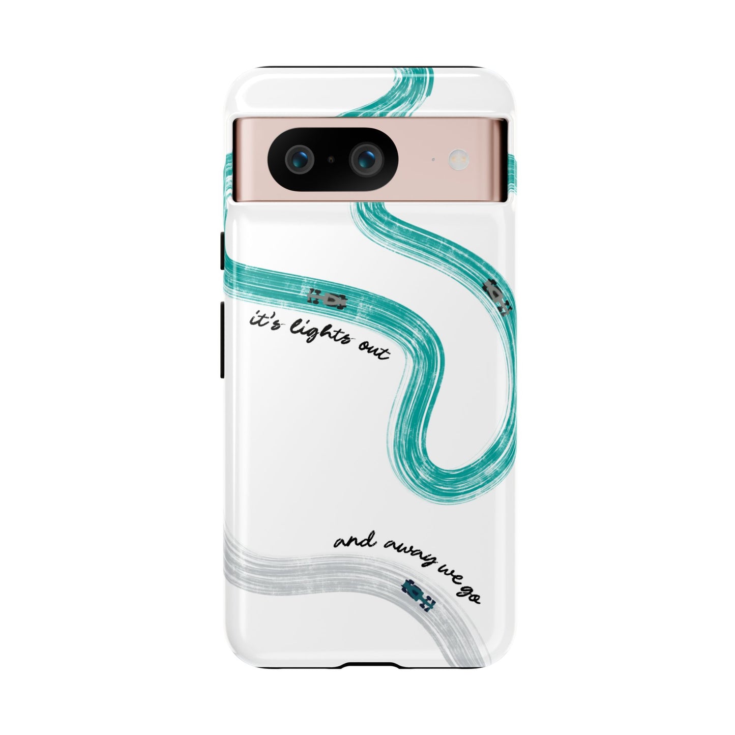 Mercedes F1 Phone Case Painted "its lights out and away we go", Trendy F1 Gift, Formula 1 Gift, Cute F1 Phone Case