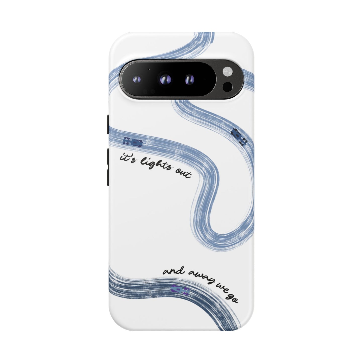 F1 Phone Case Blue Painted "its lights out and away we go", Trendy F1 Gift, Formula 1 Gift, Cute F1 Phone Case, Gift for F1 Fans
