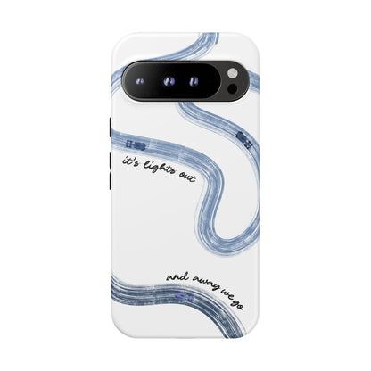 F1 Phone Case Blue Painted "its lights out and away we go", Trendy F1 Gift, Formula 1 Gift, Cute F1 Phone Case, Gift for F1 Fans