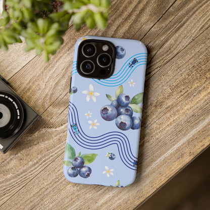 Blue F1 Williams and Blueberries Phone Case, Trendy F1 Gift, Formula 1 Gift, Cute Fruit F1 Phone Case, Unique Phone Case