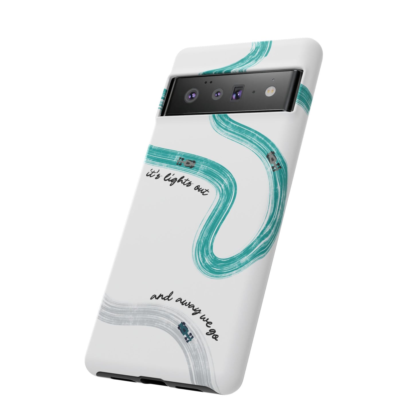 Mercedes F1 Phone Case Painted "its lights out and away we go", Trendy F1 Gift, Formula 1 Gift, Cute F1 Phone Case