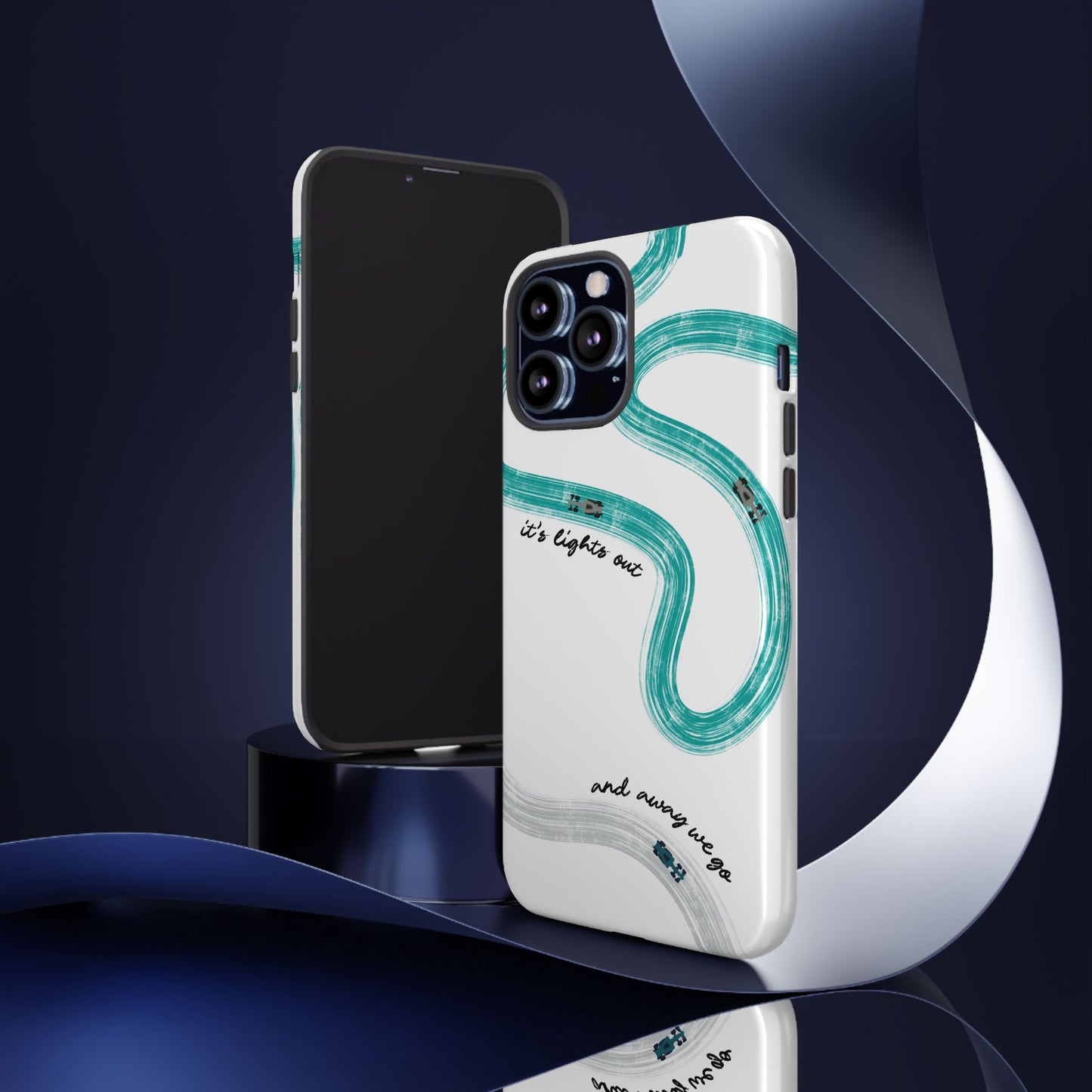 Mercedes F1 Phone Case Painted "its lights out and away we go", Trendy F1 Gift, Formula 1 Gift, Cute F1 Phone Case