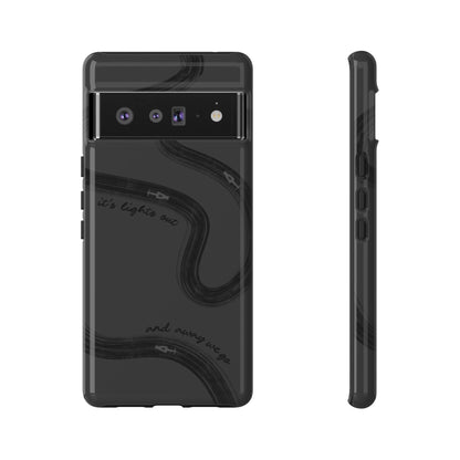 F1 Phone Case Monochrome Black Painted "its lights out and away we go", Trendy F1 Gift, Formula 1 Gift, Cute F1 Phone Case, Phone Case