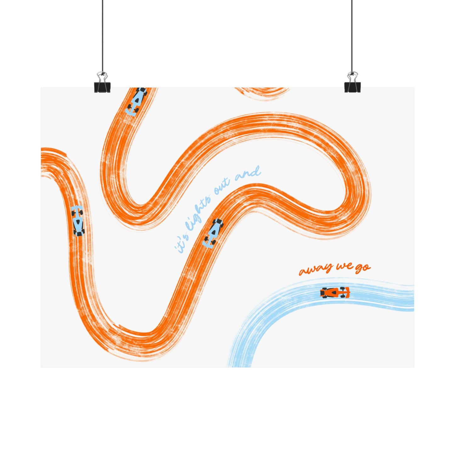 McLaren Orange and Blue Matte Horizontal Poster | US SIZING