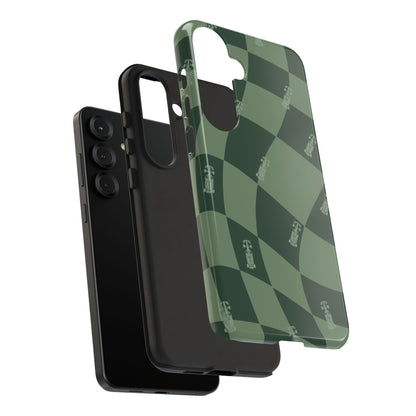 F1 Phone Case Green Checkerboard Design, Trendy F1 Gift, Formula 1 Gift, Cute F1 Phone Case, Unique Formula One Phone Case