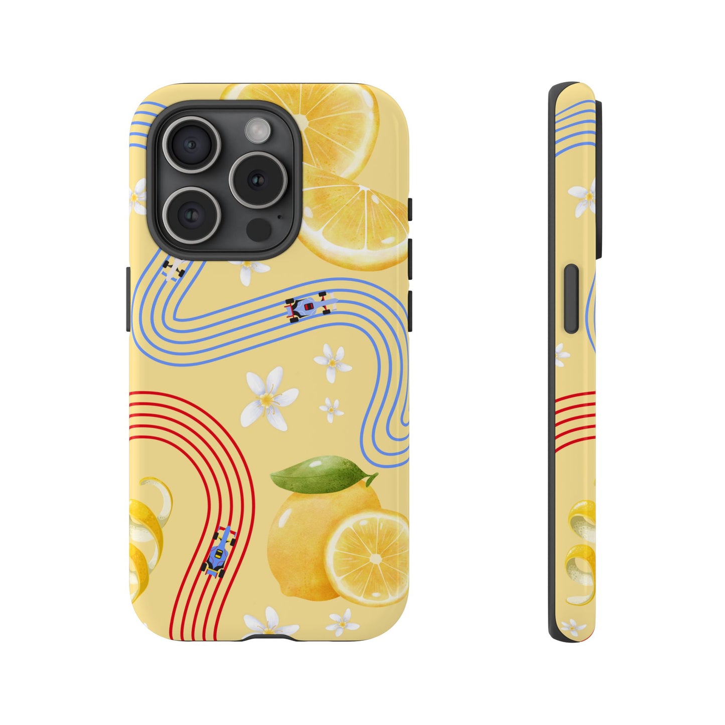 Yellow F1 Racing Bulls and Lemons Phone Case, Trendy F1 Gift, Formula 1 Gift, Cute Fruit F1 Phone Case, Unique Phone Case
