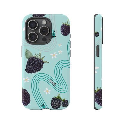 Teal F1 Mercedes and Blackberries Phone Case , Trendy F1 Gift, Formula 1 Gift, Cute Fruit F1 Phone Case, Unique Phone Case