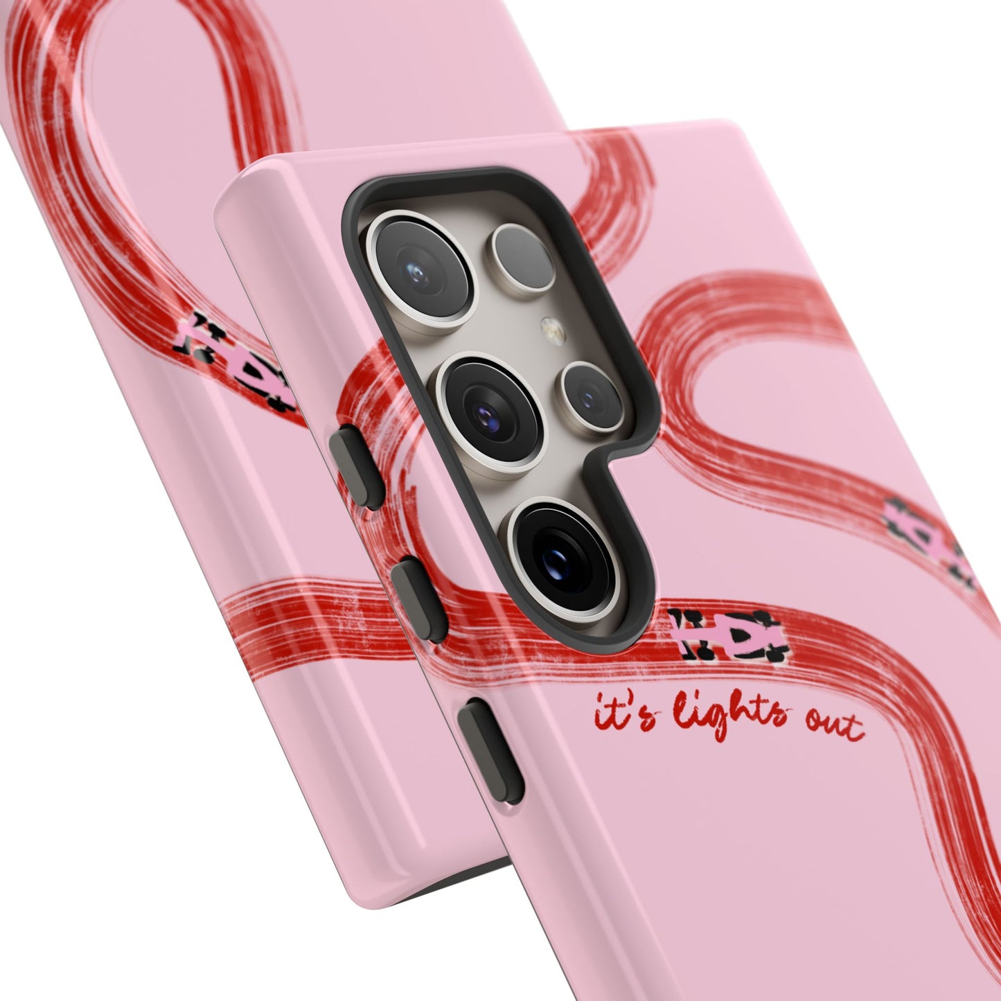 F1 Phone Case Pink and Red Painted "its lights out and away we go", Trendy F1 Gift, Formula 1 Gift, Cute F1 Phone Case, Unique Phone Case