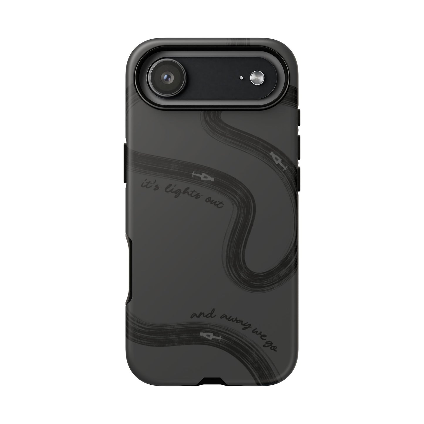 F1 Phone Case Monochrome Black Painted "its lights out and away we go", Trendy F1 Gift, Formula 1 Gift, Cute F1 Phone Case, Phone Case