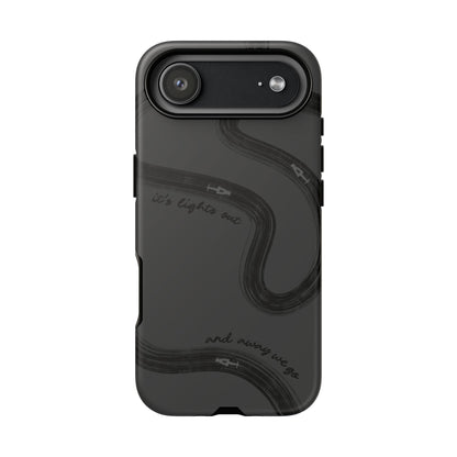 F1 Phone Case Monochrome Black Painted "its lights out and away we go", Trendy F1 Gift, Formula 1 Gift, Cute F1 Phone Case, Phone Case