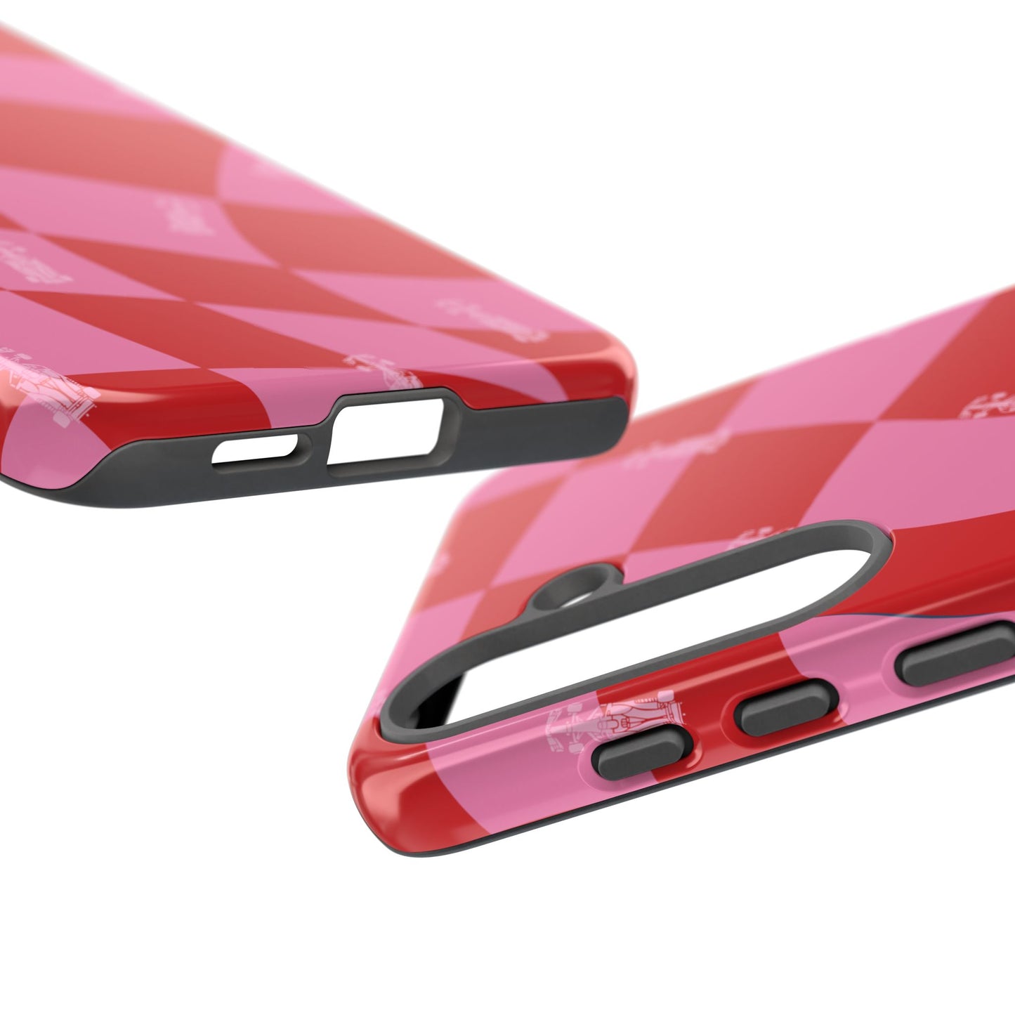 F1 Phone Case Pink and Red Checkerboard Design, Trendy F1 Gift, Girly Formula 1 Gift, Cute F1 Phone Case, Unique Formula One Phone Case