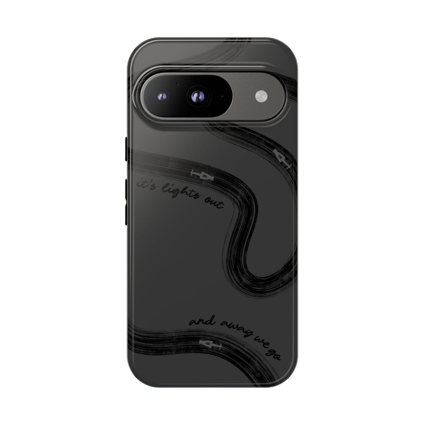 F1 Phone Case Monochrome Black Painted "its lights out and away we go", Trendy F1 Gift, Formula 1 Gift, Cute F1 Phone Case, Phone Case