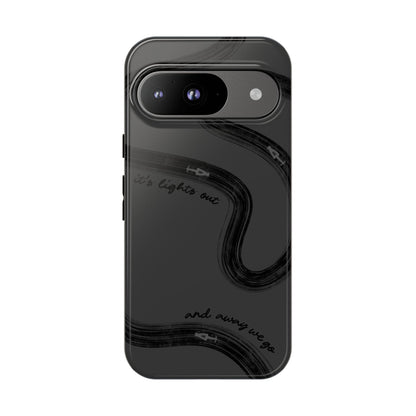 F1 Phone Case Monochrome Black Painted "its lights out and away we go", Trendy F1 Gift, Formula 1 Gift, Cute F1 Phone Case, Phone Case