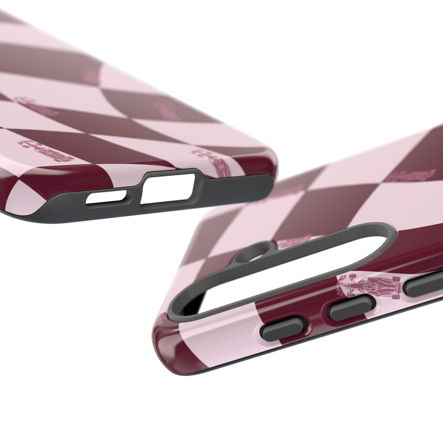 F1 Phone Case Pink Checkered Design, Trendy F1 Gift, Formula 1 Gift, Cute F1 Phone Case, Unique Formula One Phone Case