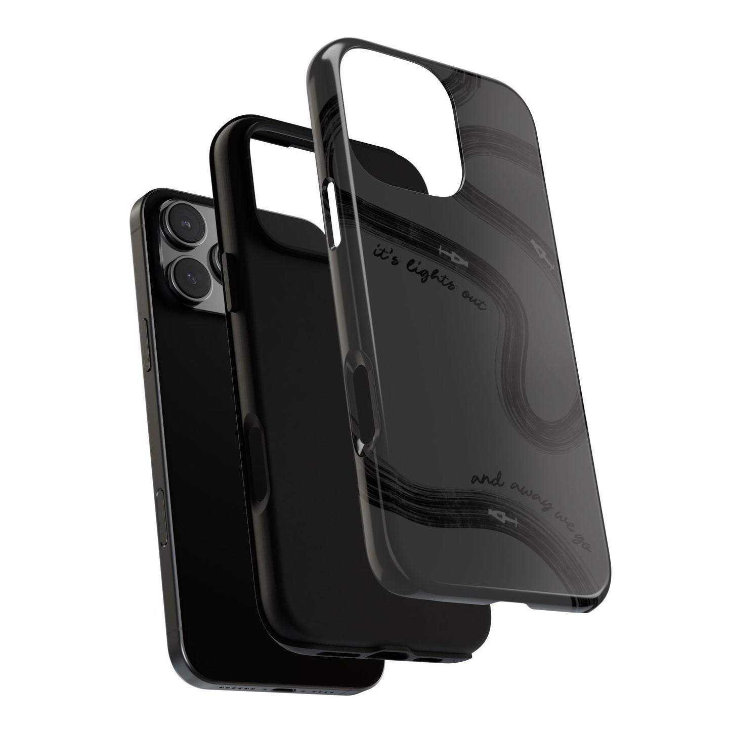 F1 Phone Case Monochrome Black Painted "its lights out and away we go", Trendy F1 Gift, Formula 1 Gift, Cute F1 Phone Case, Phone Case