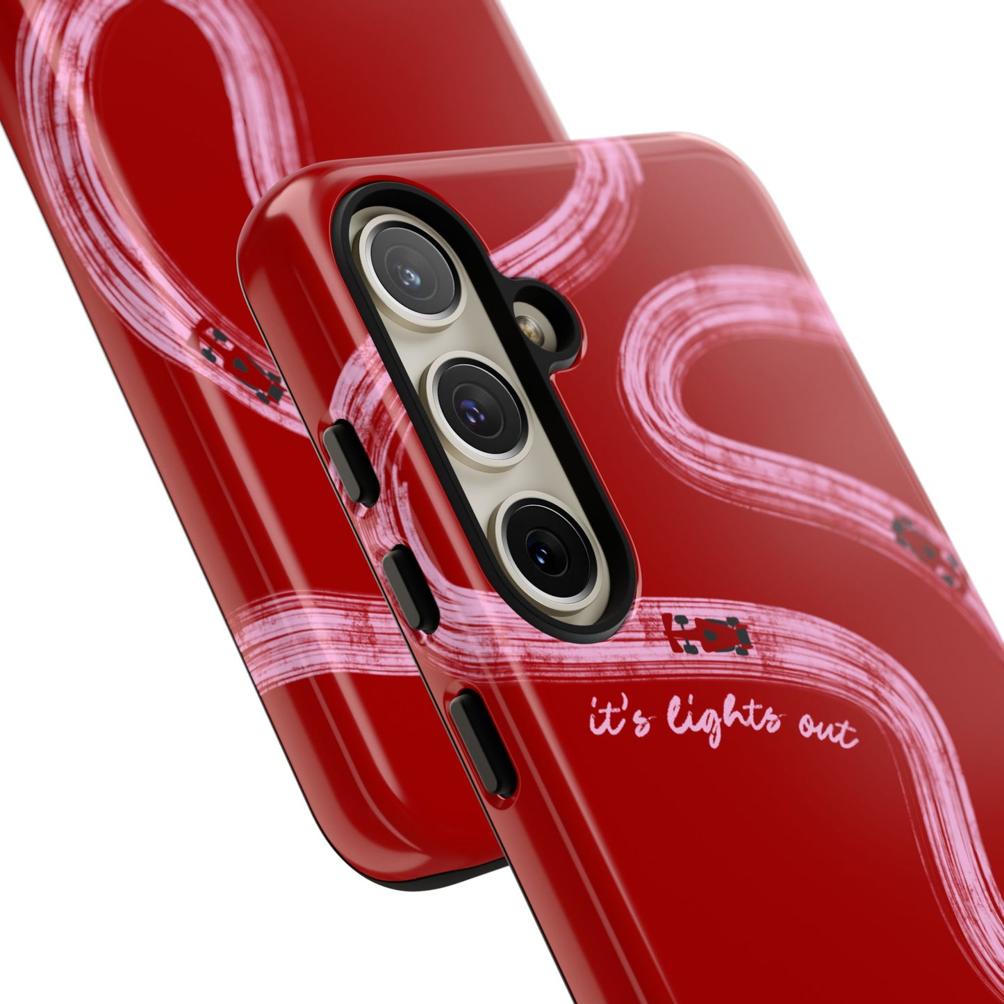 Red and Pink Lights Out F1 Phone Case Design, Trendy F1 Gift, Formula 1 Gift, Cute F1 Phone Case, Unique Formula One Phone Case