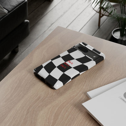 Black and Red Checkered F1 Phone Case, Box Box Box F1 Phone Case