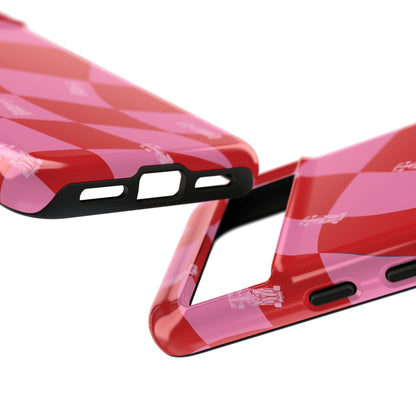 F1 Phone Case Pink and Red Checkerboard Design, Trendy F1 Gift, Girly Formula 1 Gift, Cute F1 Phone Case, Unique Formula One Phone Case