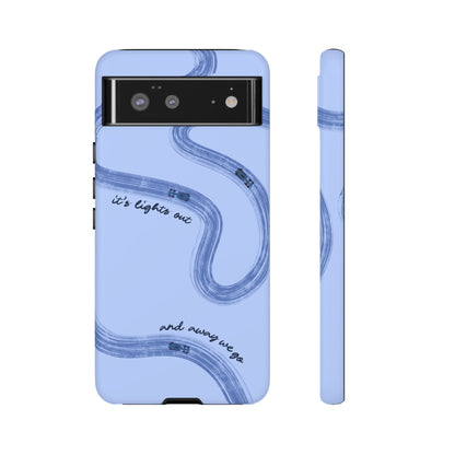 F1 Phone Case Monochrome Blue Painted "its lights out and away we go", Trendy F1 Gift, Formula 1 Gift, Cute F1 Phone Case, Phone Case