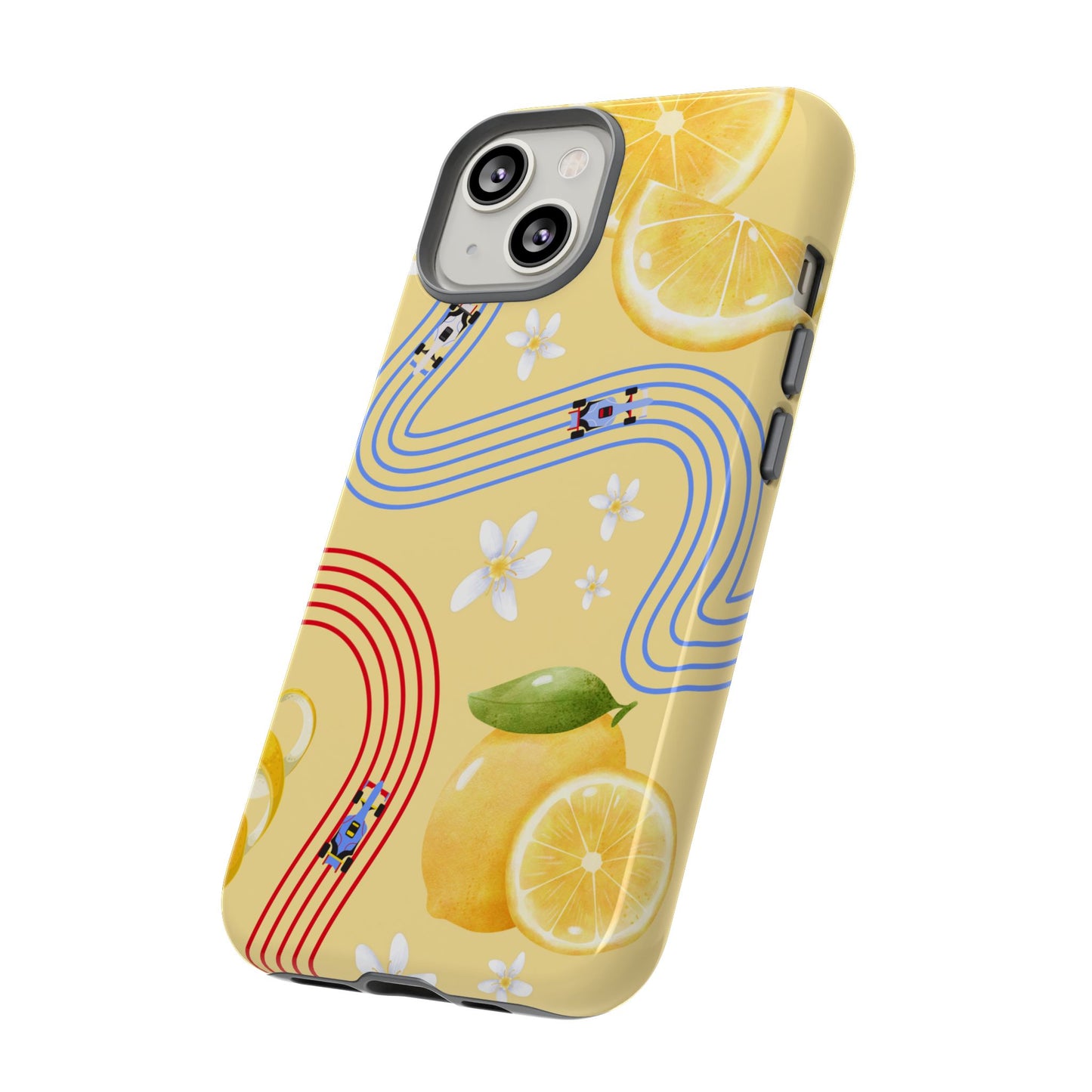 Yellow F1 Racing Bulls and Lemons Phone Case, Trendy F1 Gift, Formula 1 Gift, Cute Fruit F1 Phone Case, Unique Phone Case
