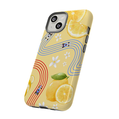 Yellow F1 Racing Bulls and Lemons Phone Case, Trendy F1 Gift, Formula 1 Gift, Cute Fruit F1 Phone Case, Unique Phone Case