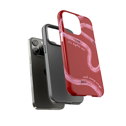 Red and Pink Lights Out F1 Phone Case Design, Trendy F1 Gift, Formula 1 Gift, Cute F1 Phone Case, Unique Formula One Phone Case