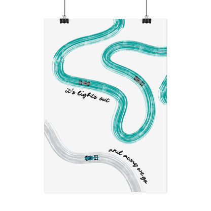 Mercedes Teal and Silver F1 Giclée Print Poster | Minimalist F1 Art - EU SIZING (Physical Print)