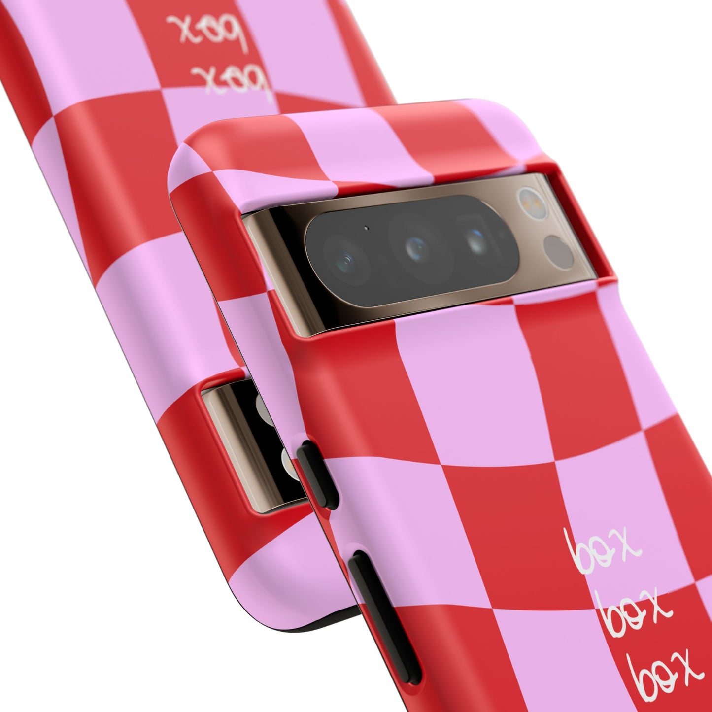 Pink and Red Checkered F1 Phone Case, Box Box Box F1 Phone Case
