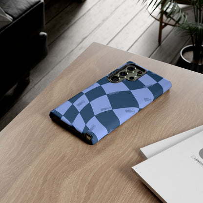 F1 Phone Case Blue Checkerboard Design, Trendy F1 Gift, Formula 1 Gift, Cute F1 Phone Case, Unique Formula One Phone Case